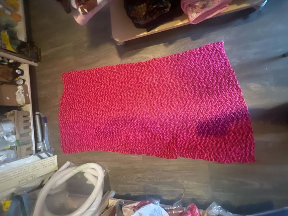 Handmade Crochet Throw Blanket Hot Pink Textured Knit